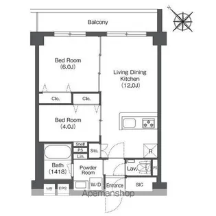 2LDKの間取り画像