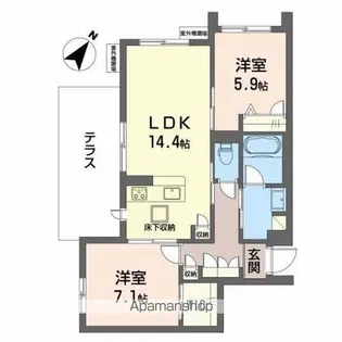 シャーメゾン森南【1階】の間取り