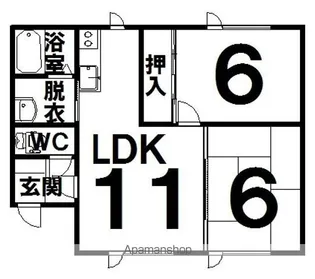 ヴィラマキタⅡ【101号室】の間取り