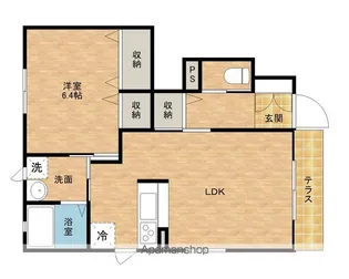 グランシード鶴原C棟【1階】の間取り