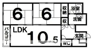 シャトーレ【208号室】の間取り