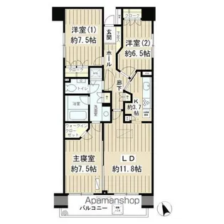AQUACITY芝浦【11階】の間取り