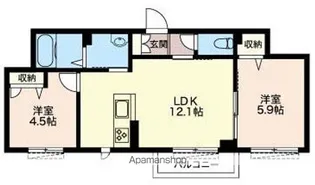 エーラⅡ【202号室】の間取り