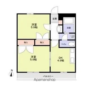 ベイヒルズB【3階】の間取り