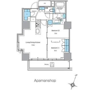 ルフォンプログレ渋谷ヒルトップ【16階】の間取り