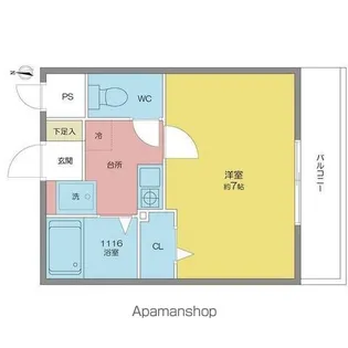 エクスランス月見坂【1階】の間取り