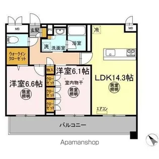 インフィニット カンワ【1階】の間取り