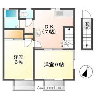 アーバン牛久A号館【201号室】の間取り