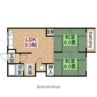 コーポ河中Ⅰ【305号室】の間取り
