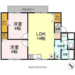 ロイヤル21【202号室】の間取り