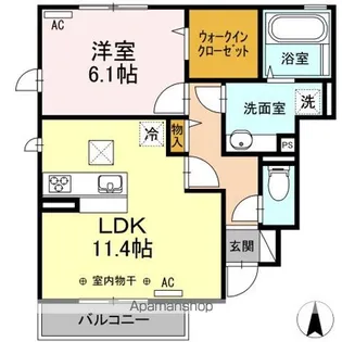 エンソワ I番館【1階】の間取り