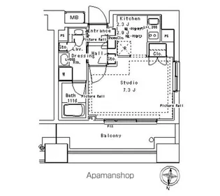 1Kの間取り画像