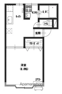 レディースコーポオダ WEST【101号室】の間取り