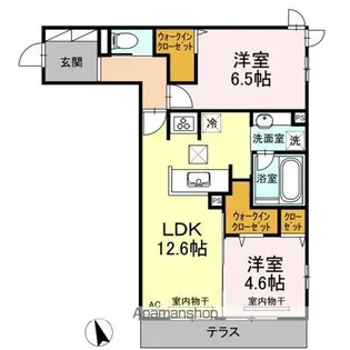 サリオス段原日出【1階】の間取り
