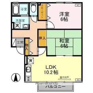 オーク ヴィレッジ B【2階】の間取り
