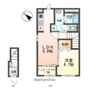 仮称)北初富 東中沢1丁目アパート【2階】の間取り