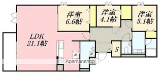 リアライズ松陰Ⅵ(REALIZE松陰Ⅵ)【3階】の間取り