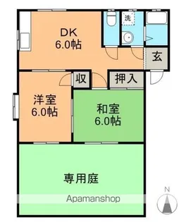 ドリームハウス花園【A102号室】の間取り