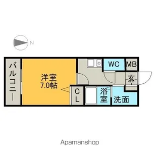 サリチェ烏森【102号室】の間取り