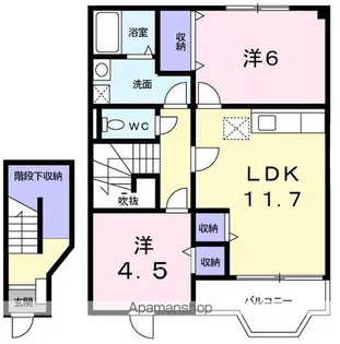 ロマンビビール参番館【203号室】の間取り