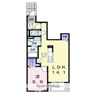 ミルキー ウェイ稲月【1階】の間取り