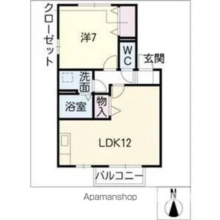 トゥインクルコート城山Ⅱ【Ⅱ103号室】の間取り