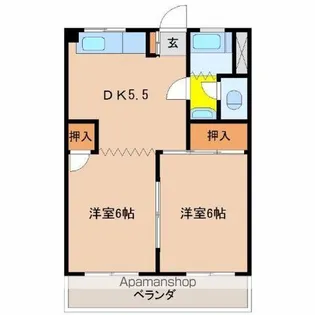 ファーストライフ江平【402号室】の間取り