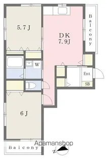 シーコート香住ヶ丘【1階】の間取り
