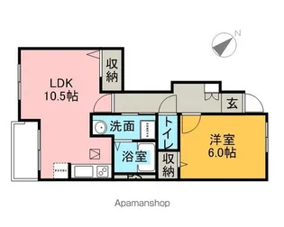 オレンジ ハウス B【1階】の間取り