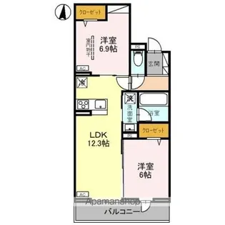 リヴェール・パルコ【2階】の間取り