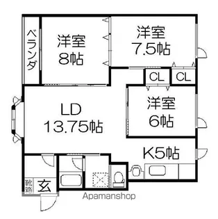 フォンテーヌ【1階】の間取り