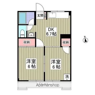 マンション相川【1階】の間取り