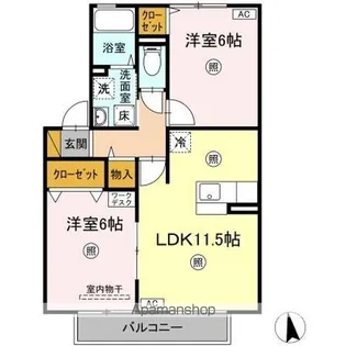 シュマンヴェール B【2階】の間取り