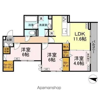 DーCRINUM桜堤【2階】の間取り