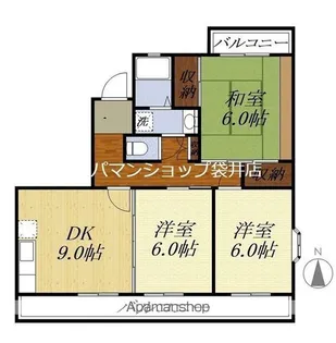 キャッスル IN FUKUROI【201号室】の間取り