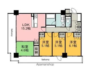 アーバンビュー宇品フェアコーストベイウィング【15階】の間取り