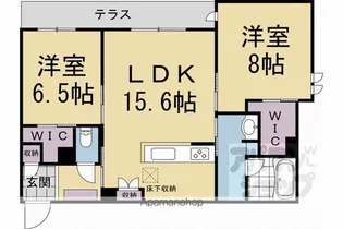 ラフィーネ松ケ崎【103号室】の間取り
