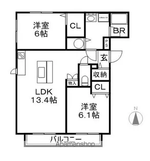 ホライズン壱番館【3階】の間取り