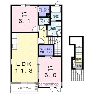 リバーサイド・コセⅡ【2階】の間取り