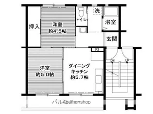 ビレッジハウス鳴滝17号棟【1階】の間取り
