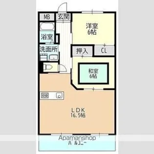 リバーステージもりやま【1階】の間取り