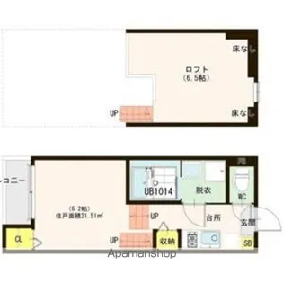 VILLAHERMOSA国見【101号室】の間取り