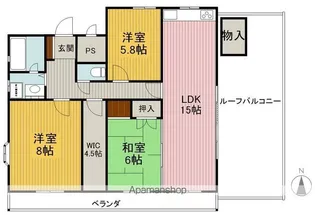 ツインワダ【4階】の間取り