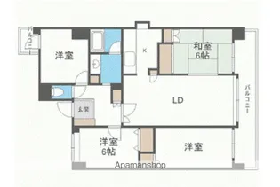 チサンマンション藤崎Ⅱ【4階】の間取り