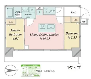 ドゥーエ王子神谷【2階】の間取り