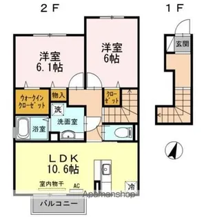 ルーラル タウン【B202号室】の間取り