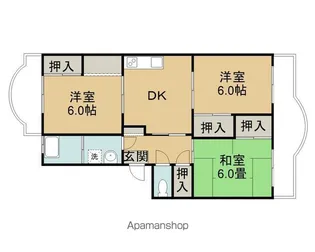 玉井ハイツ【4階】の間取り