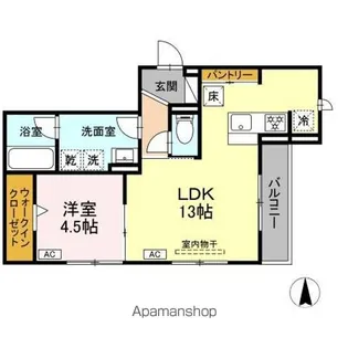 AVGI新瑞橋【101号室】の間取り