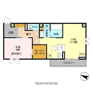 メゾンフェリーチェおおたかの森【102号室】の間取り