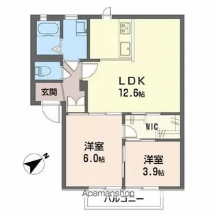 サンライフ和気A棟【202号室】の間取り